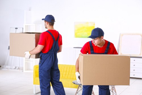 Student removals in Westminster with boxes and moving van