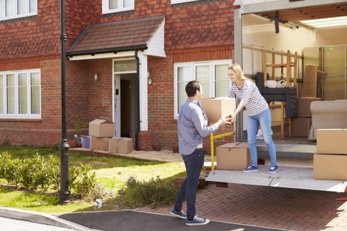 Removal team preparing a Westminster home move in a central London street