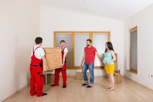 Boxes and household items prepared for recycling and reuse