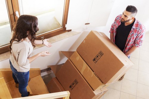 Removal team preparing items for a service booking
