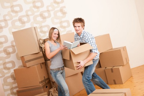 Staff assessing risks during a property removal